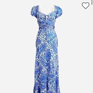 Collection tie-neck cap-sleeve maxi dress in tidewater floral